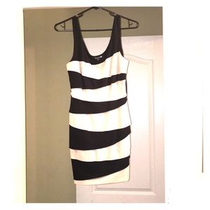 Nude and black dress